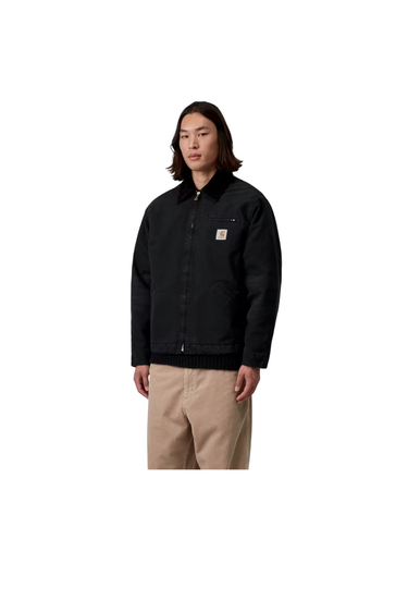 Carhartt WIP OG Detroit Jacket - Black / Black, Stone canvas