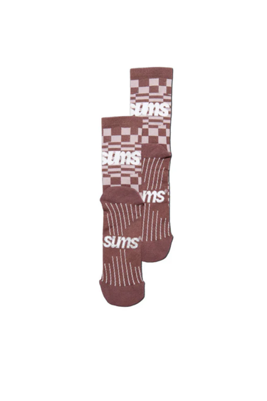 Sums Checkers Socks - Brown / Beige