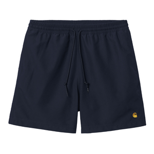 Carhartt WIP Chase Swim Trunks In Dark Navy And Gold