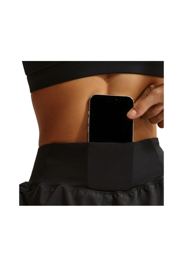 Nike Tempo Flow Swoosh Womens Dri-Fit Running Shorts - BLACK/REFLECTIVE SILV/WHITE