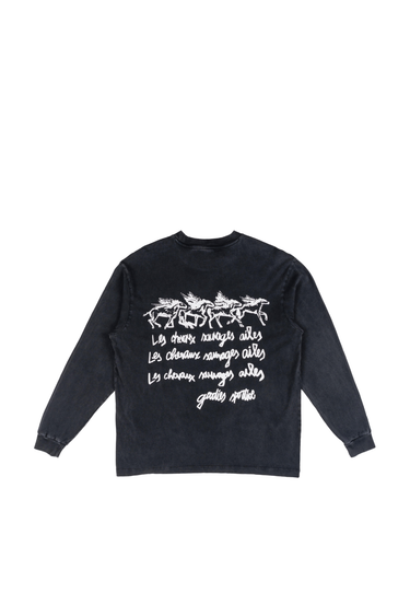 Goodies Sportive Les Chevaux Sauvages Long Sleeve Tee - Faded Grey