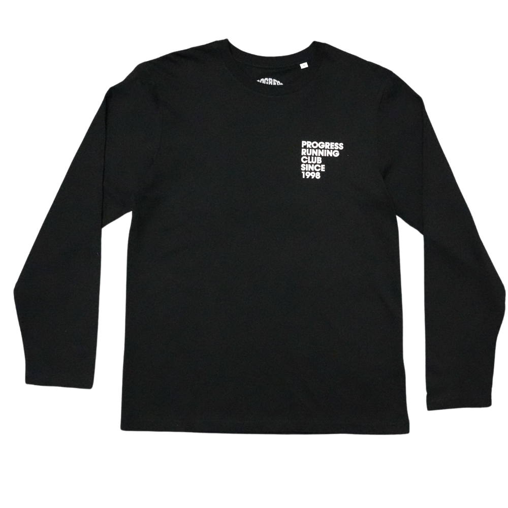 Progress Running Club Club Classic Longsleeve T-Shirt In Black And White