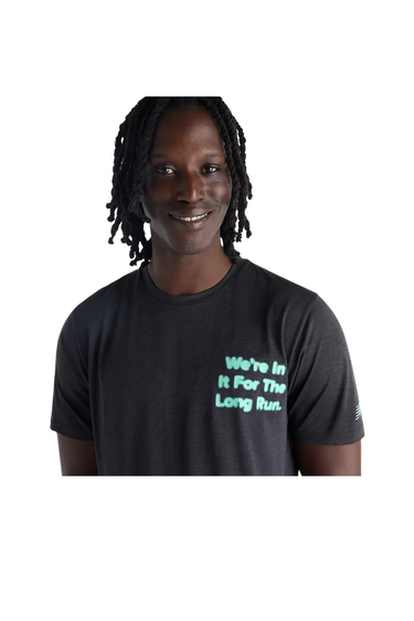 New Balance RC Essential Graphic T-Shirt - Black/Bright Mint