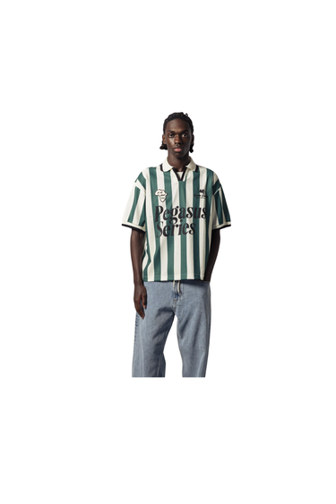 Goodies Sportive About Love Football T-Shirt - Green / Ecru