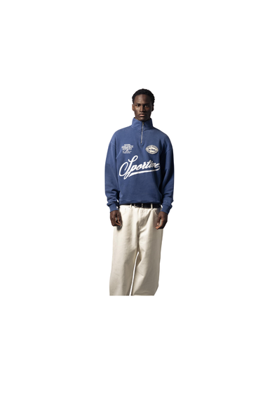Goodies Sportive Royal Garden Half Zip - Fade Out Blue