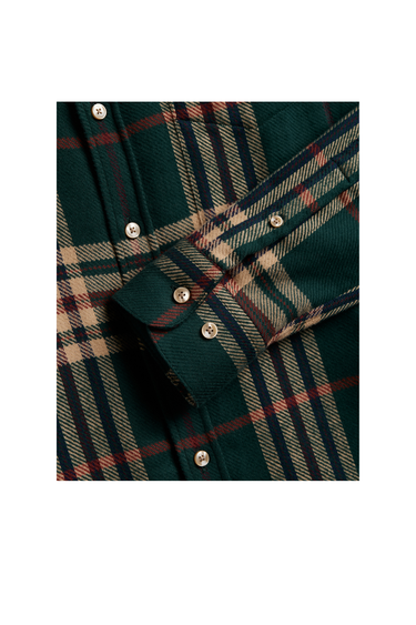 Portuguese Flannel Cervo Shirt - Green/Ecru