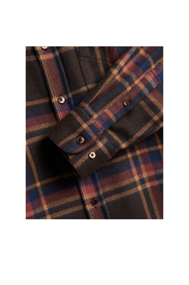 Portuguese Flannel Castor Shirt - Brown/Yellow/Bordeaux/Blue