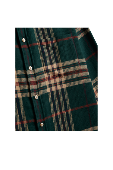 Portuguese Flannel Cervo Shirt - Green/Ecru