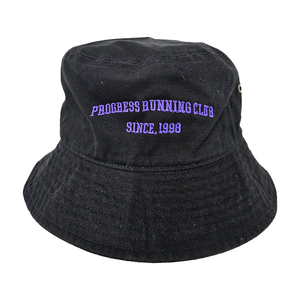 Progress Running Club Arc Logo Bucket Hat In Black And Purple