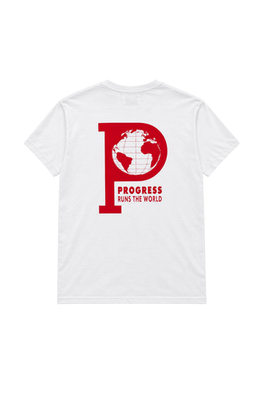 PROGRESS RUNNING CLUB JAPAN 'RUNS THE WORLD' TEE - WHITE/PINK