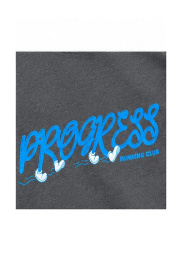PROGRESS RUNNING CLUB JAPAN 'RUNNING PASTA' TEE - CHARCOAL/BLUE