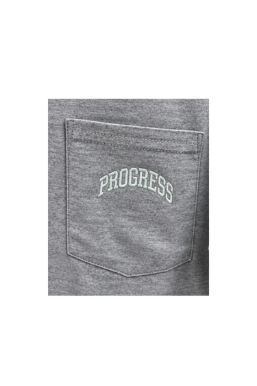 Progress Running Club Japan 'ARC LOGO' EMBROIDERY L/S POCKET TEE - GREY