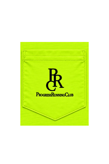 Progress Running Club Japan 'SCRIPT LOGO' EMBROIDERY L/S POCKET TEE - LIME/BLACK