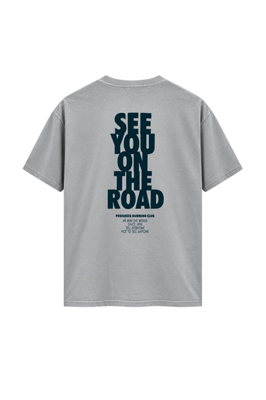 PROGRESS RUNNING CLUB JAPAN 'SEE YOU ON THE ROAD' TEE - ASH