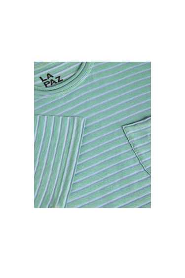 La Paz Guerreiro Pocket T-shirt 	Green / Indigo Stripes