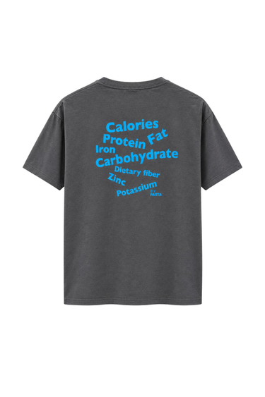 PROGRESS RUNNING CLUB JAPAN 'RUNNING PASTA' TEE - CHARCOAL/BLUE