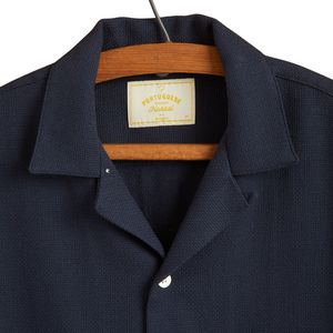 Portuguese Flannel Pique Shirt In Navy