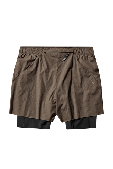 ROA Helder 5 Inch 2-in-1 Running Shorts - Brown