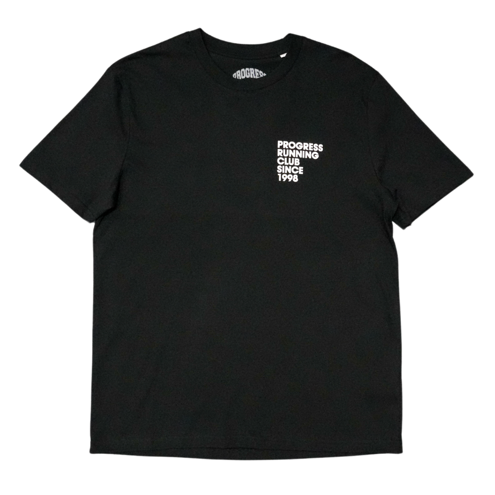 Progress Running Club Club Classic Short Sleeve T-Shirt In Black And White