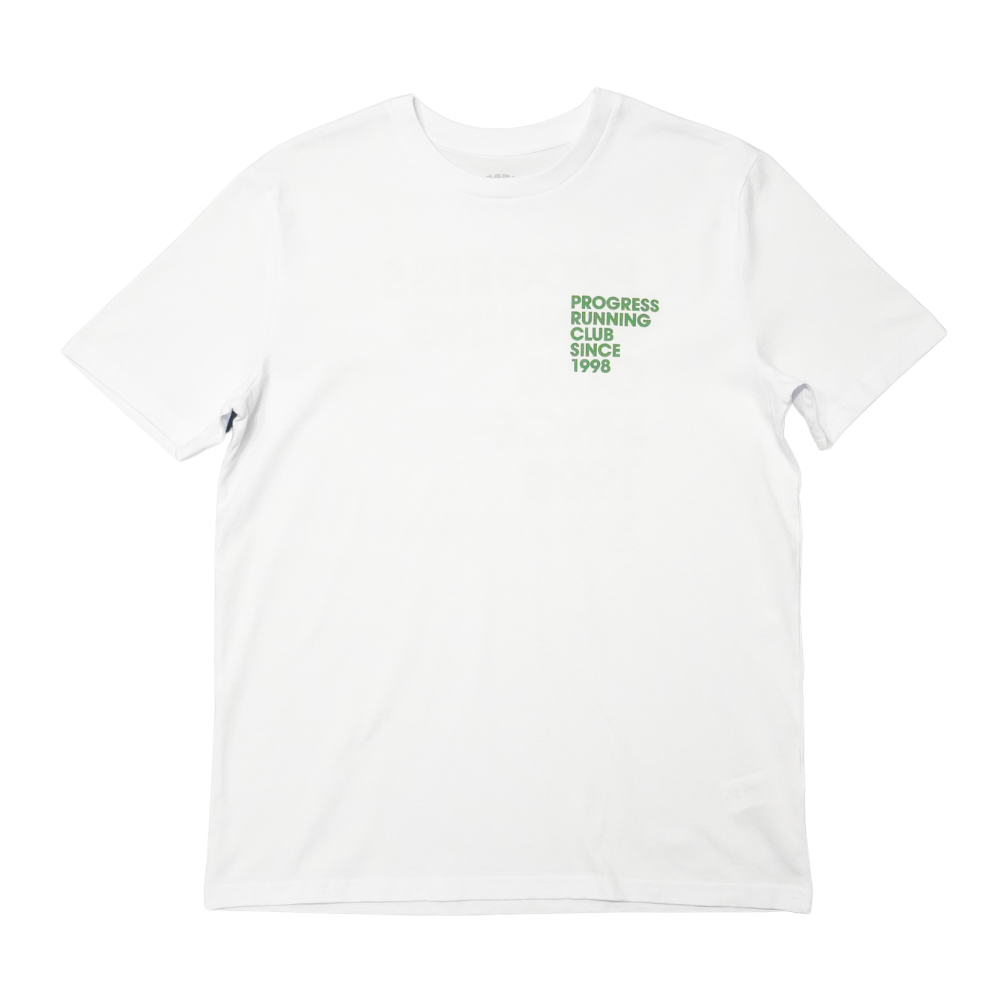 Progress Running Club Club Classic Short Sleeve T-Shirt In White And Green