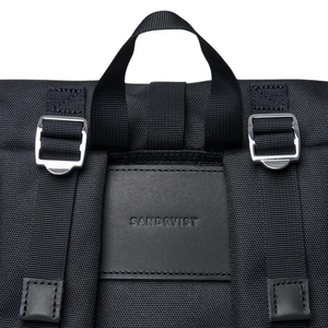 Sandqvist Bernt Black With Black Leather Backpack
