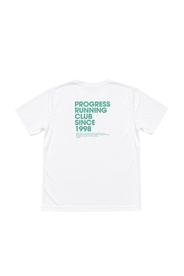 PROGRESS RUNNING CLUB JAPAN 'Since 98' TECH TEE - WHITE / turquoise