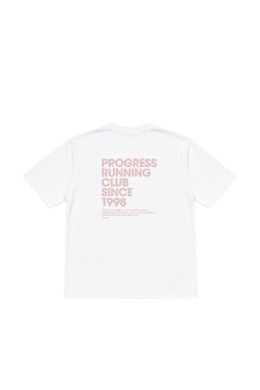 PROGRESS RUNNING CLUB JAPAN 'Since 98' TECH TEE - WHITE / PINK