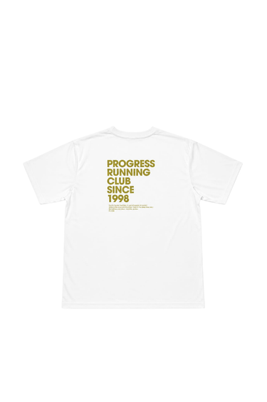 PROGRESS RUNNING CLUB JAPAN 'Since 98' TECH TEE - WHITE / GOLD