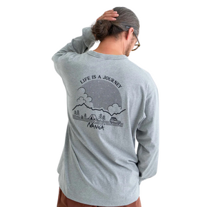 Nanga Eco Hybird 'Life Is A Journey' L/S T-Shirt In Grey