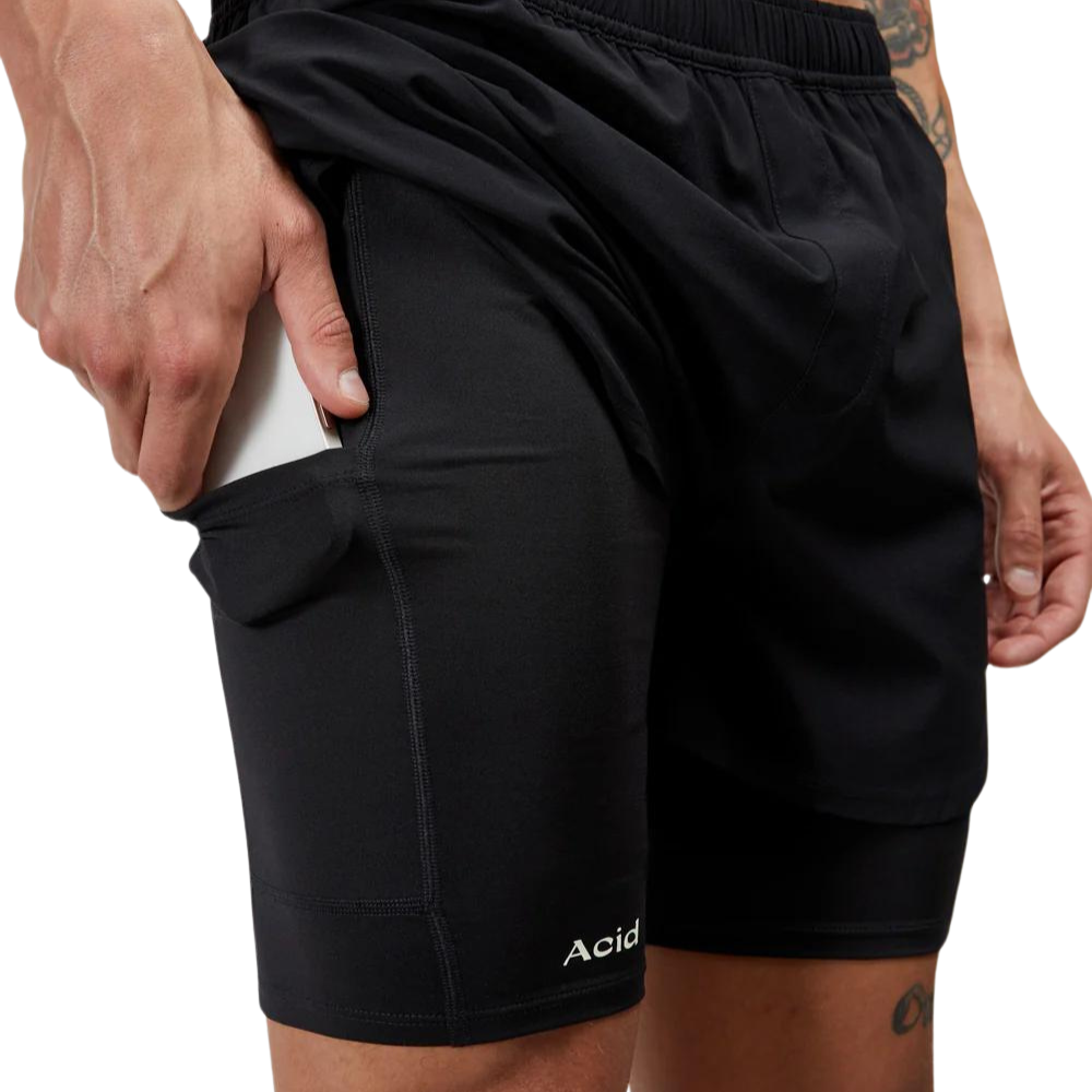 Acid Running 2-In-1 Shorts In Black