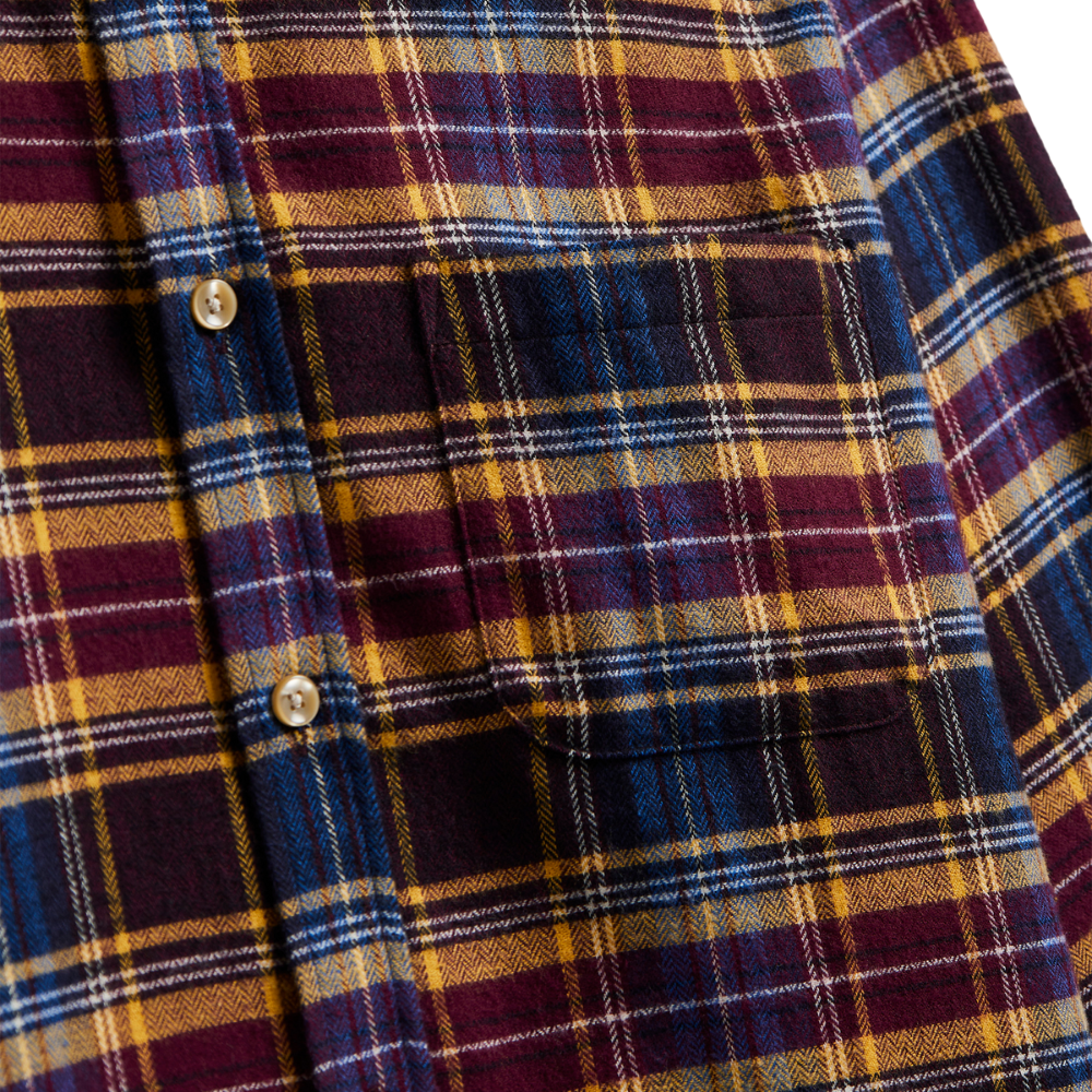 Portuguese Flannel Apollo Shirt In Blue And Bordeux