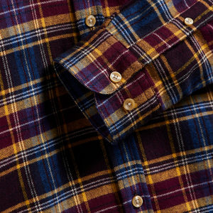 Portuguese Flannel Apollo Shirt In Blue And Bordeux