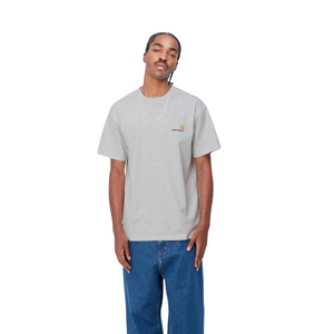 Carhartt WIP American Script T-Shirt In Ash Heather