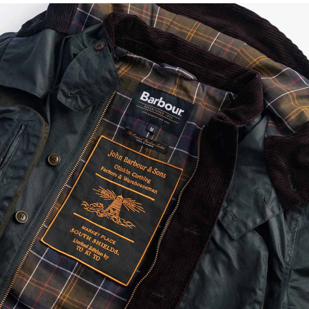 Barbour x To Ki To Outland Wax Jacket In Sage