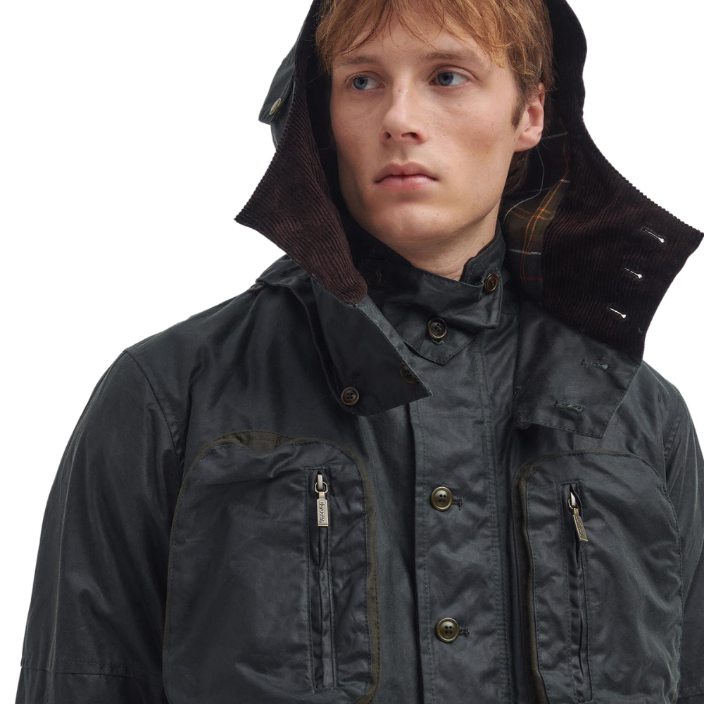 Barbour x To Ki To Outland Wax Jacket In Sage