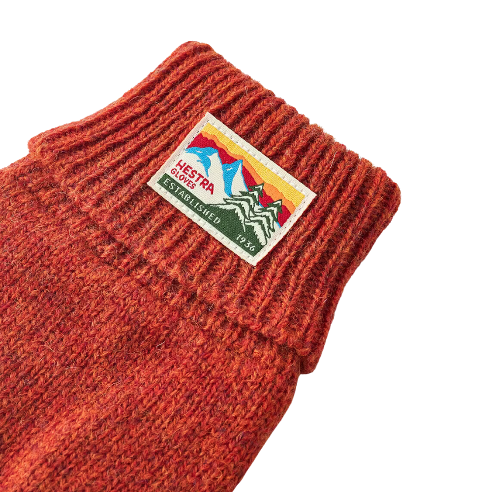 Hestra Raggwool Gloves In Brick Red