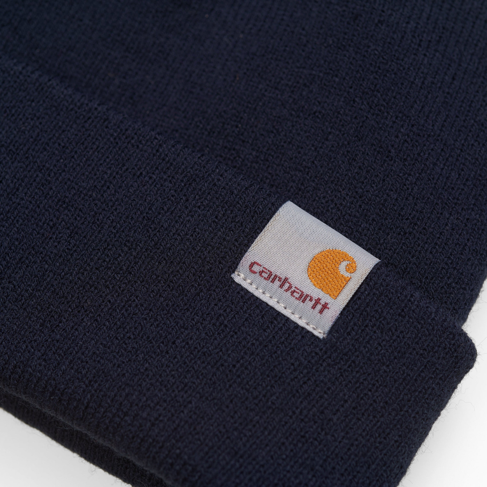 Carhartt WIP Stratus Low Beanie In Dark Navy Progress Running Club