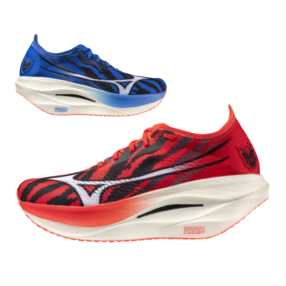 Mizuno Wave Rebellion Pro 3 in Red and Blue