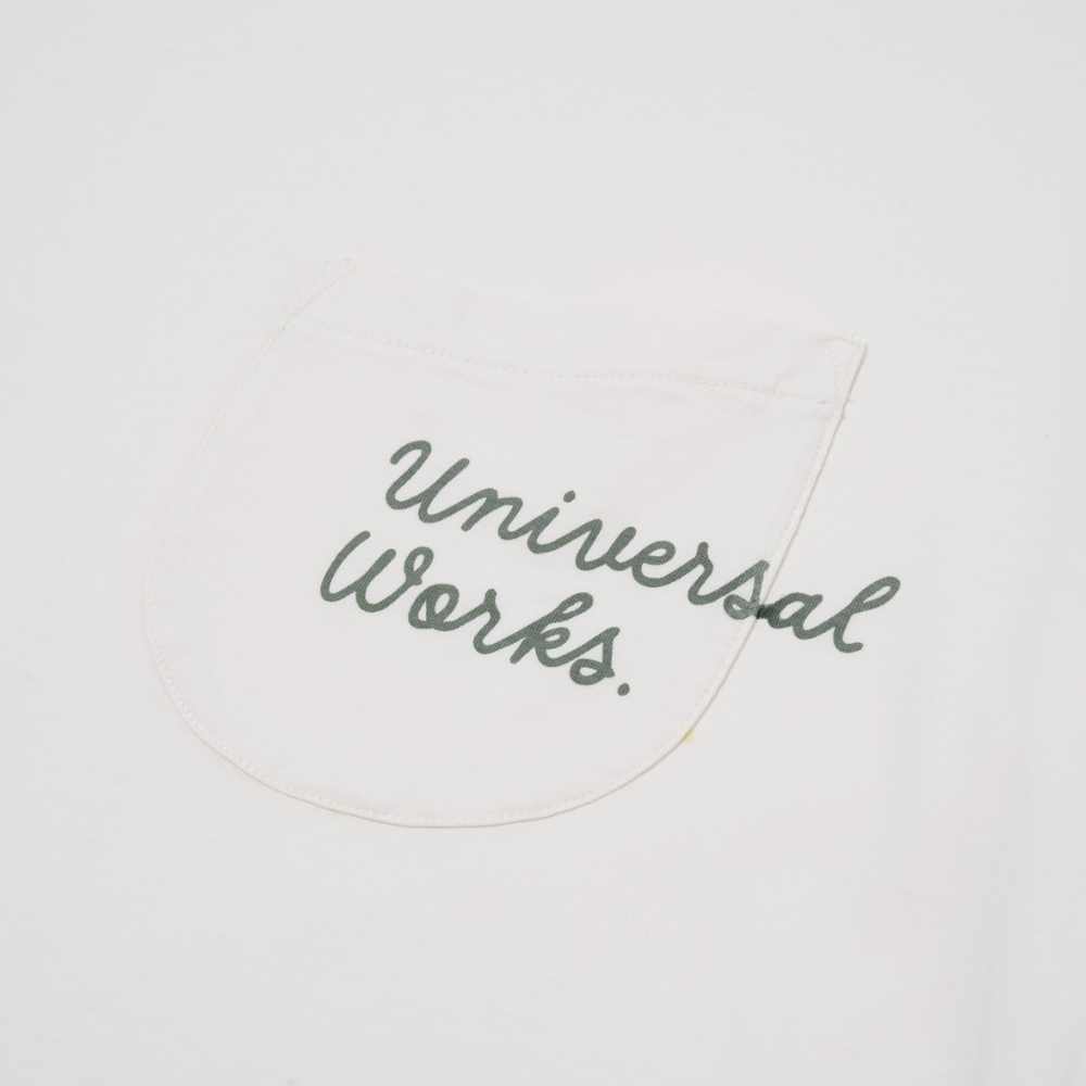 Universal Works Print Pocket T-Shirt in Ecru