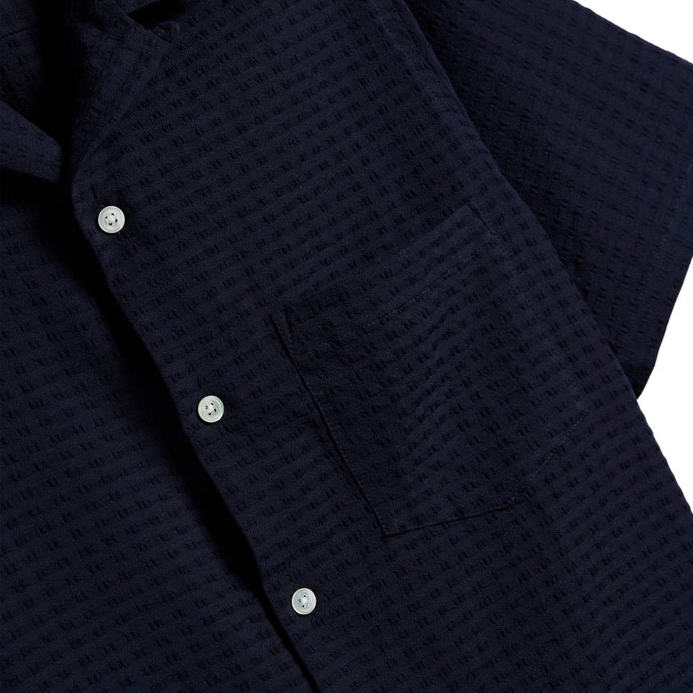 Portuguese Flannel Modego Shirt in Navy