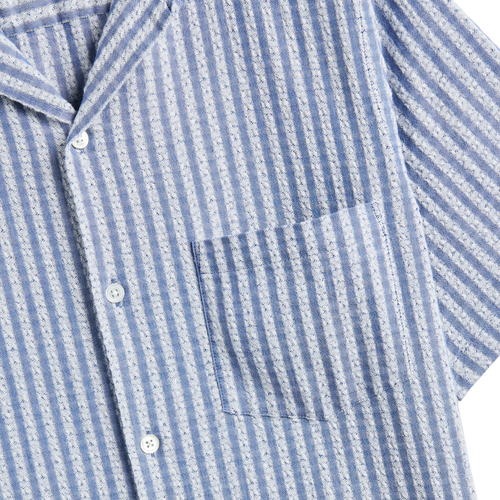 Portuguese Flannel Jacquard Chambray in Blue