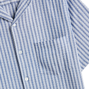 Portuguese Flannel Jacquard Chambray in Blue