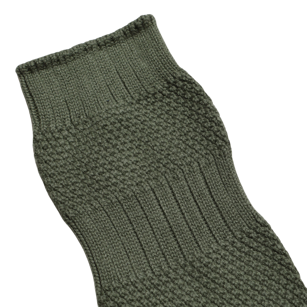 Far Afield Textured Stripe Socks in Green
