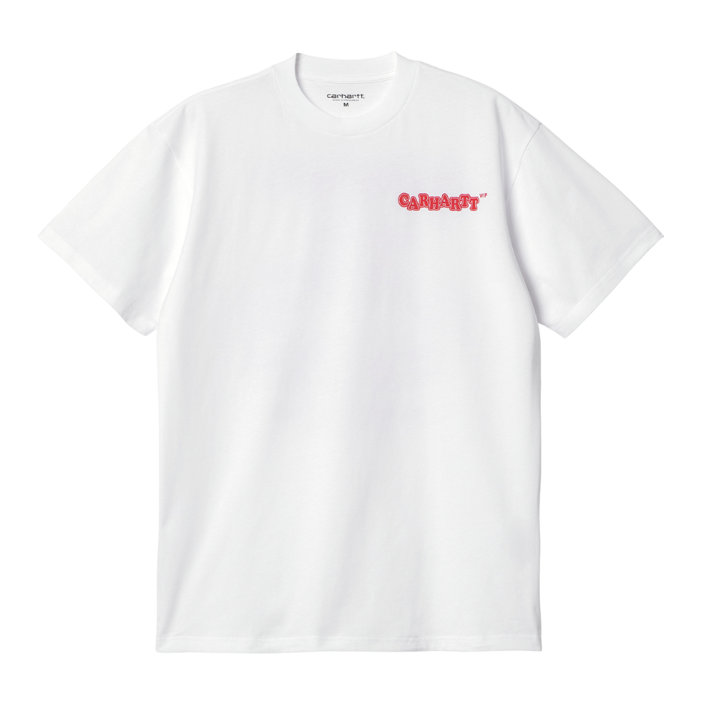 Carhartt WIP S/S Fast Food T-Shirt in White and Red
