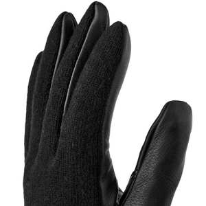 Hestra Deerskin Wool Tricot Gloves in Black