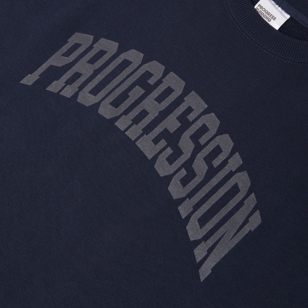 Progress Running Club 'Progression' Logo Sweatshirt In Navy