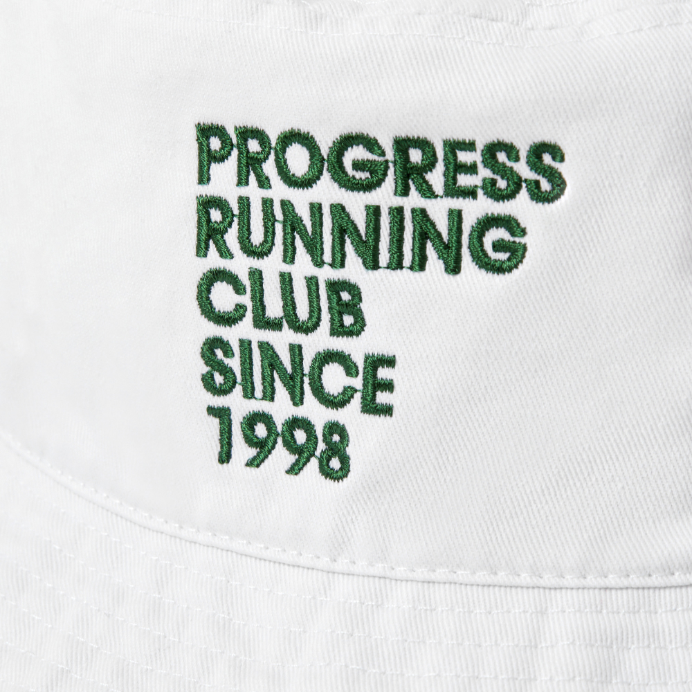 Progress Running Club 'Since 1998' Bucket Hat In White