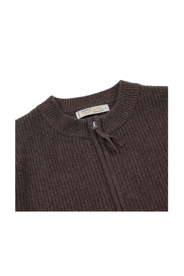 FrizmWORKS Wool Deck Zip Up Cardigan - Choco Brown