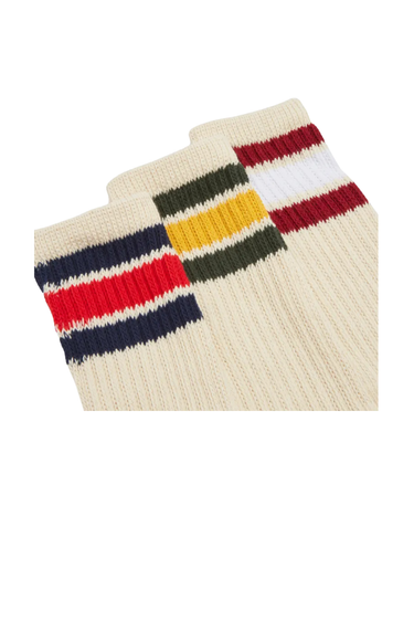 Healthknit Socks 3 Pack - Off White Dark Green/Navy/Burgundy