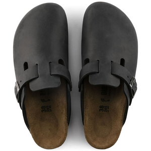 Birkenstock Boston Sandal in Black Oiled Leather